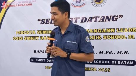 OSIS SMKIT Darussalam Batam Ikuti Seminar Leadership Kolaborasi Mahasiswa PPL BK Unrika